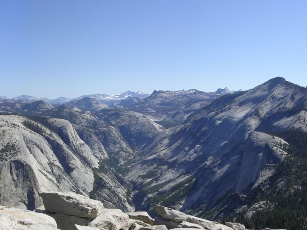 360-degree panorama from the Half Dome summit