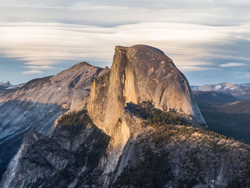 Half Dome at sunset seen from Glacier Point
